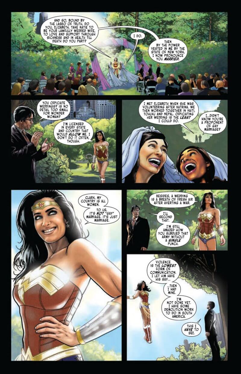 Wonder Woman celebra un matrimonio egualitario in un fumetto DC