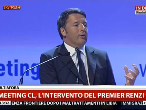 Renzi da Comunione e Liberazione: silenzio assoluto su unioni civili