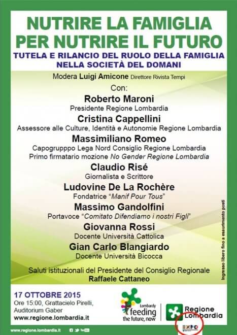 Nuovo convegno omofobo col logo dell'Expo