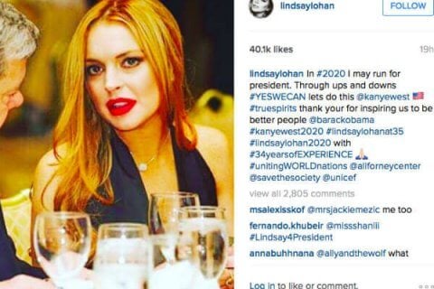 Lindsay Lohan: ecco perchè non sara' Presidente - lindsay lohan president base - Gay.it