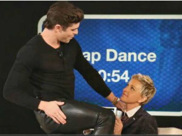 Zac Efron: ecco la sua lap dance e il suo ‘twerk’ da Ellen