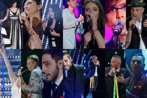 #SanremoArcobaleno: 16 su 20 campioni hanno aderito - PicMonkey Collage - Gay.it