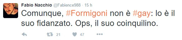 Formigoni e gli insulti omofobi (da chi fa l'isterica in aeroporto)