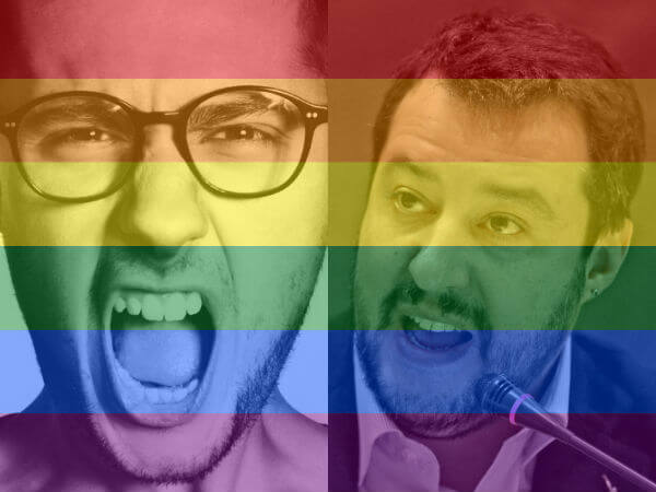Salvini contro SanremoArcobaleno. Andrea Pinna: provo vergogna per lui - matteo salvini andrea pinna base 1 - Gay.it