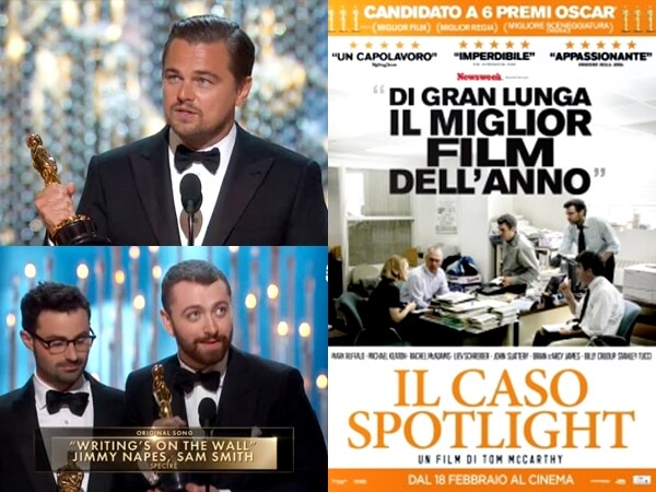 Oscars: vince Spotlight; Sam Smith e finalmente Leonardo DiCaprio