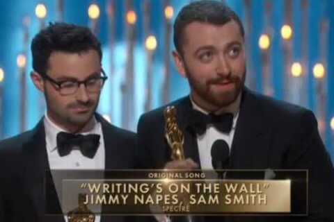 Sam Smith vince l'Oscar e lo dedica alla comunità LGBT - oscars 2016 lady gaga - Gay.it