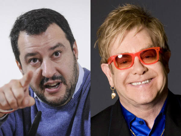 Salvini: Elton John a Sanremo non può parlare di unioni e adozioni - salvini elton john sanremo base 1 - Gay.it