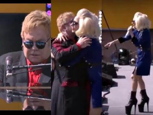 Elton John e Lady Gaga live in strada per raccogliere fondi per l’AIDS