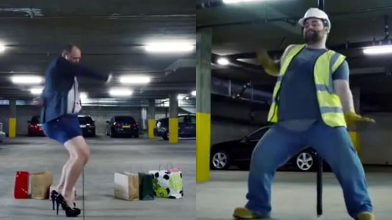 Uomo d’affari con tacchi e hot pants nel nuovo spot per Money Supermarket