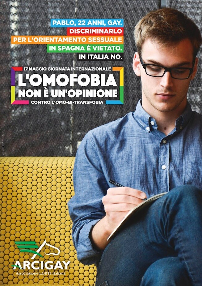 Arcigay: la campagna per la Giornata contro l'Omofobia
