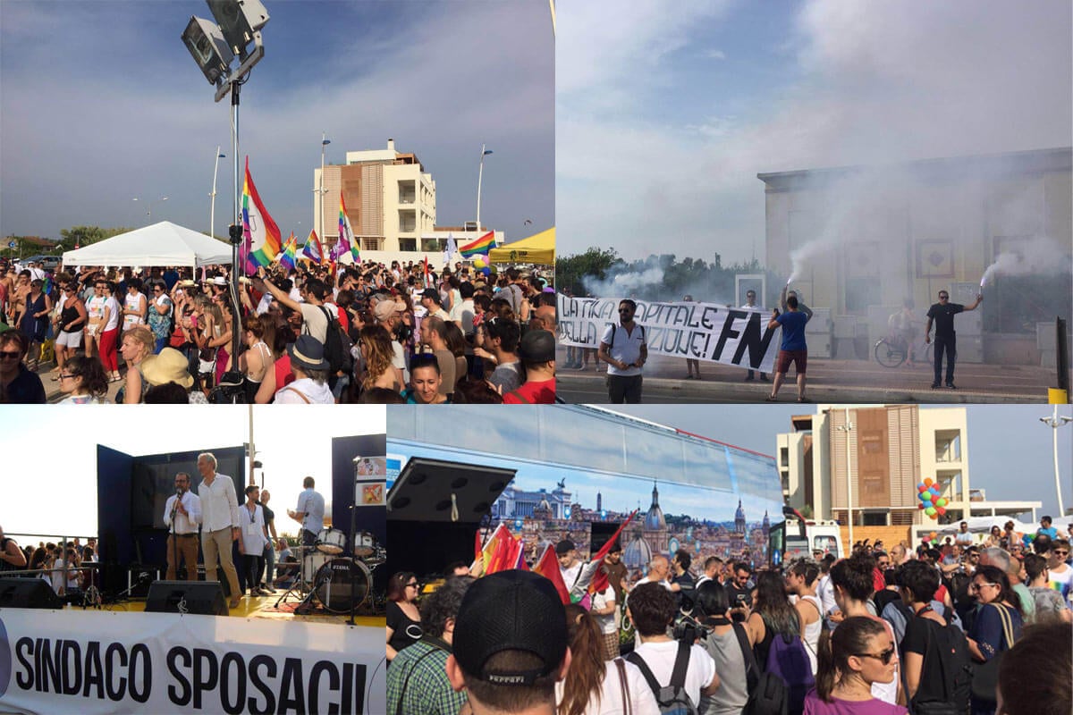“Liberiamo Latina”, il nuovo sindaco accolto al Pride dai manigoldi di Forza Nuova