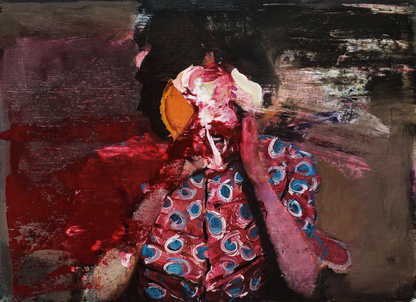 “Pie Fight Study” (2012), Oil on canvas, 55.5 x 76 cm; Courtesy The Sander Collection, Darmstadt