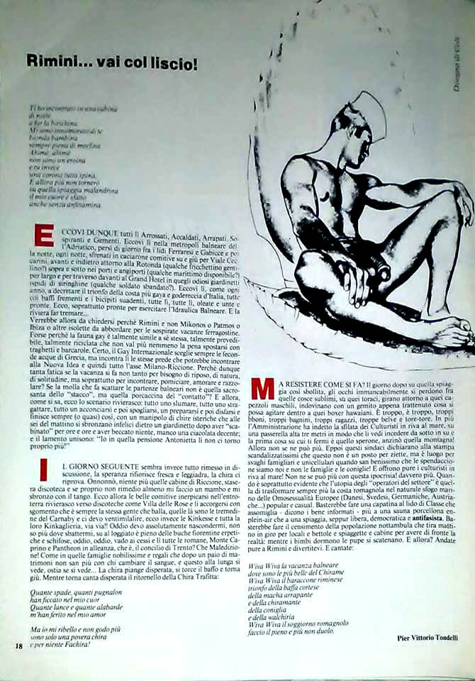 "Rimini...vai col liscio!", di Pier Vittorio tondelli, su "Babilonia" n. 6, 1983.