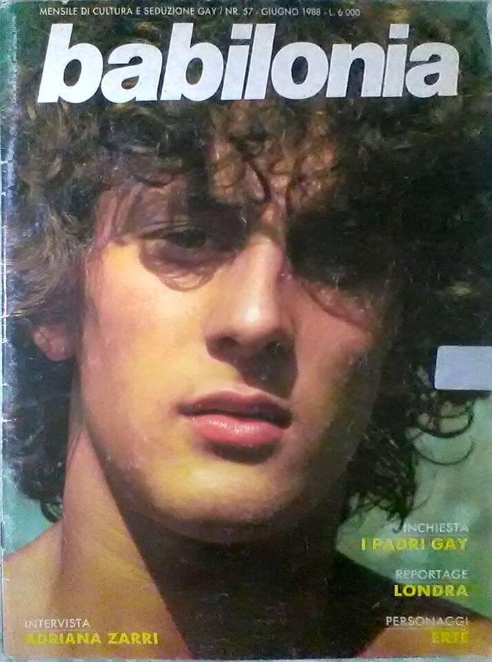 Una foto di Tony Patrioli per la copertina del numero 57, del giugno 1988, di "Babilonia".
