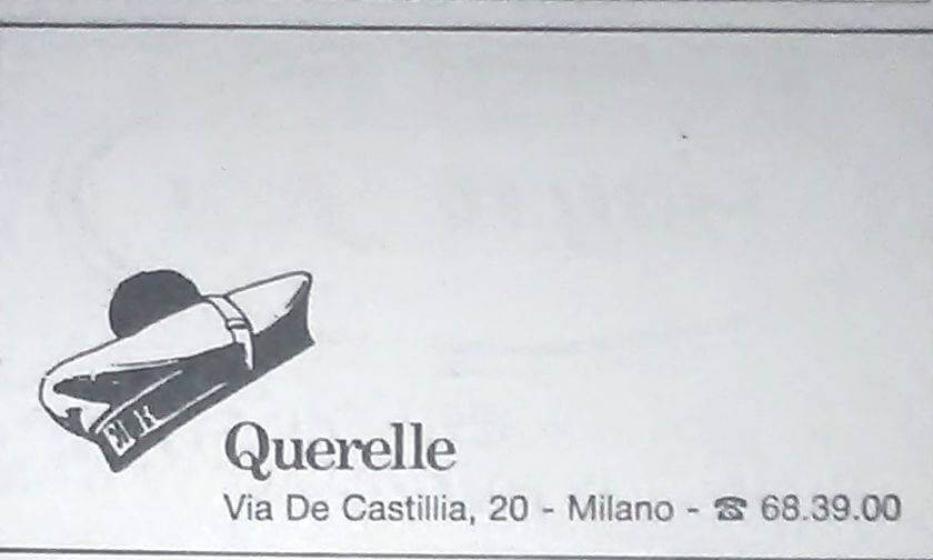 Logo del Querelle, locale aperto nel 1987 a Milano, di cui Felix Cossolo fu tra i cofondatori.