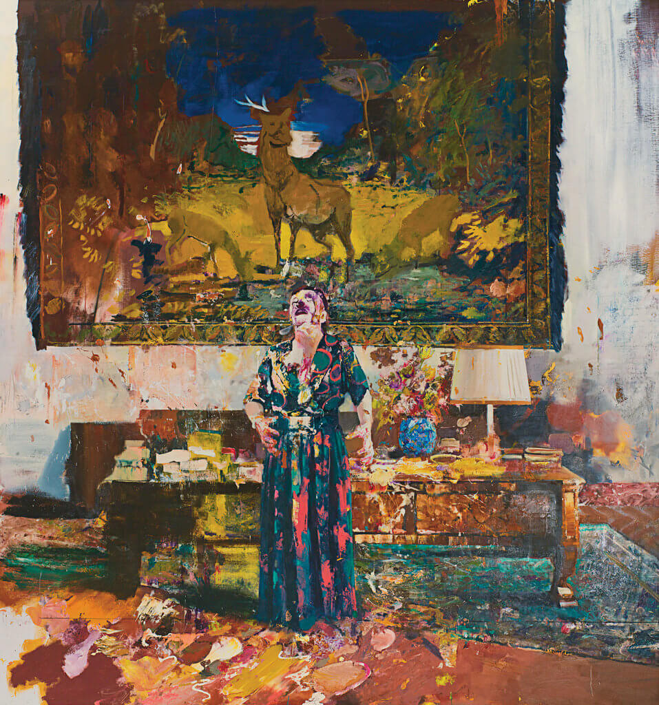 Adrian Ghenie’s “Pie Fight Interior 8.” © Adrian Ghenie, Pace Gallery