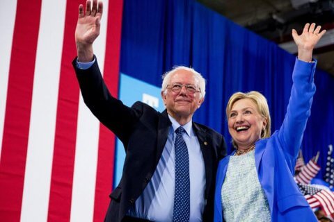 Bernie Sanders appoggia Hillary Clinton: uniti insieme contro Trump - bernie sanders hillary clinton - Gay.it
