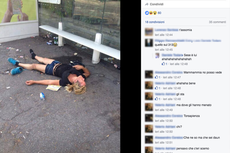 Roma: trans picchiata viene fotografata e insultata sui social