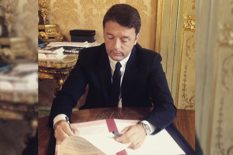 Matteo Renzi ha firmato il decreto transitorio sulle unioni civili - renzi unioni civili - Gay.it