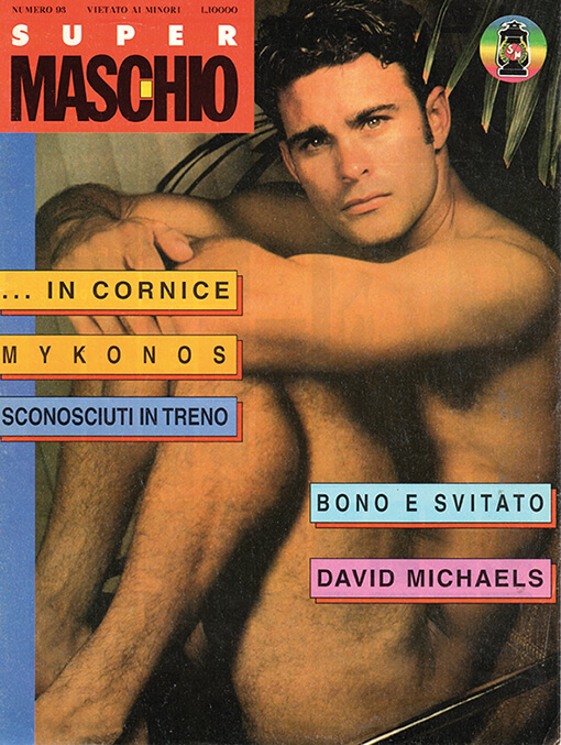 Le copertine di “Maschio” e “Supermaschio” due testate nate nel 1985 a opera di Felix Cossolo. 