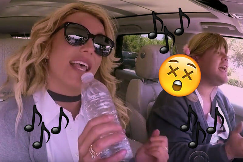 Britney Spears canta live (o quasi) al Carpool Karaoke di James Corden!
