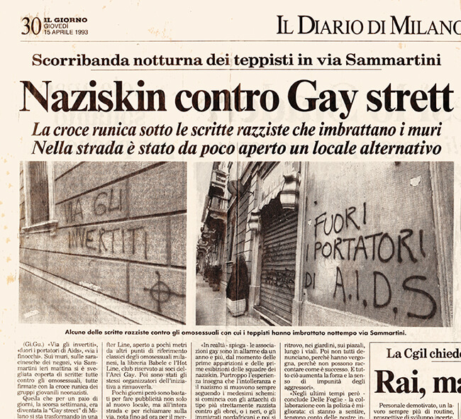 gay street naziskin Il Giorno 15 apr 93