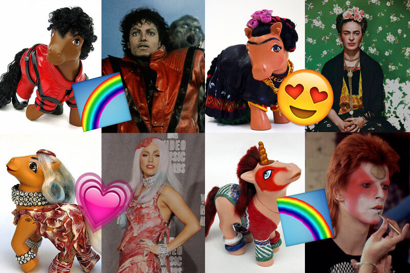 Le icone della musica, dell'arte e del cinema diventano Mini Pony - unicorni lgbt 1 - Gay.it