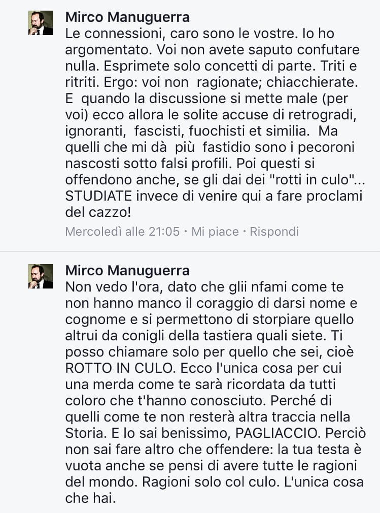 Vergognoso linciaggio omofobo del Presidente Centro Studi Danteschi su Facebook: "Rotti in culo, morirete tutti di AIDS"