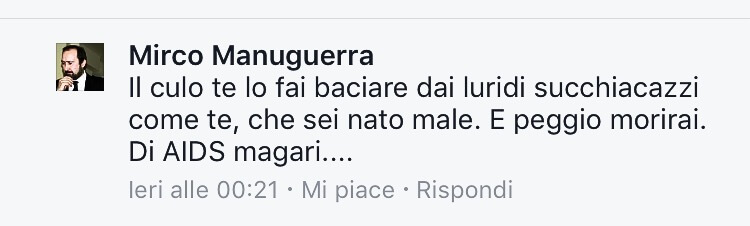 Vergognoso linciaggio omofobo del Presidente Centro Studi Danteschi su Facebook: "Rotti in culo, morirete tutti di AIDS"