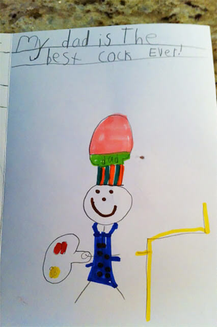 Bambini che disegnano peni per sbaglio