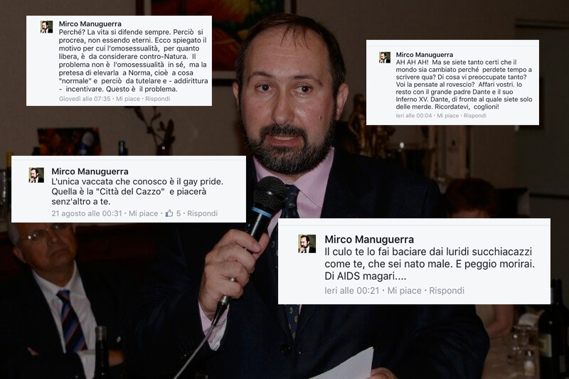 Vergognoso linciaggio omofobo del Presidente Centro Studi Danteschi su Facebook: "Rotti in culo, morirete tutti di AIDS" - mirco manuguerra - Gay.it