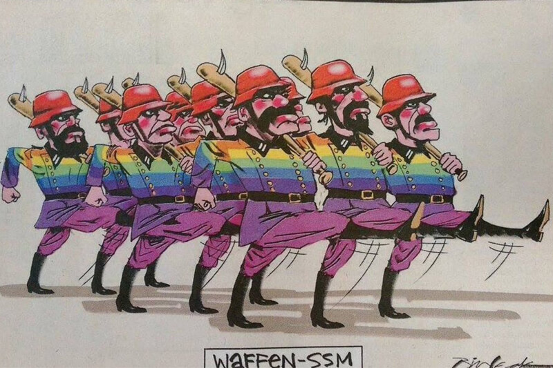 Vignettista australiano paragona i gay ai nazisti