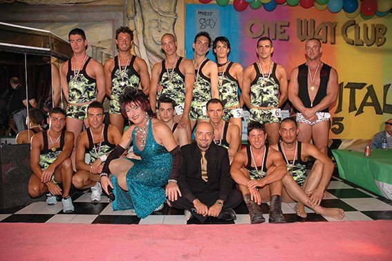 I candidati al concorso Mr Gay alla discoteca One Way di Sesto S. Giovanni.
