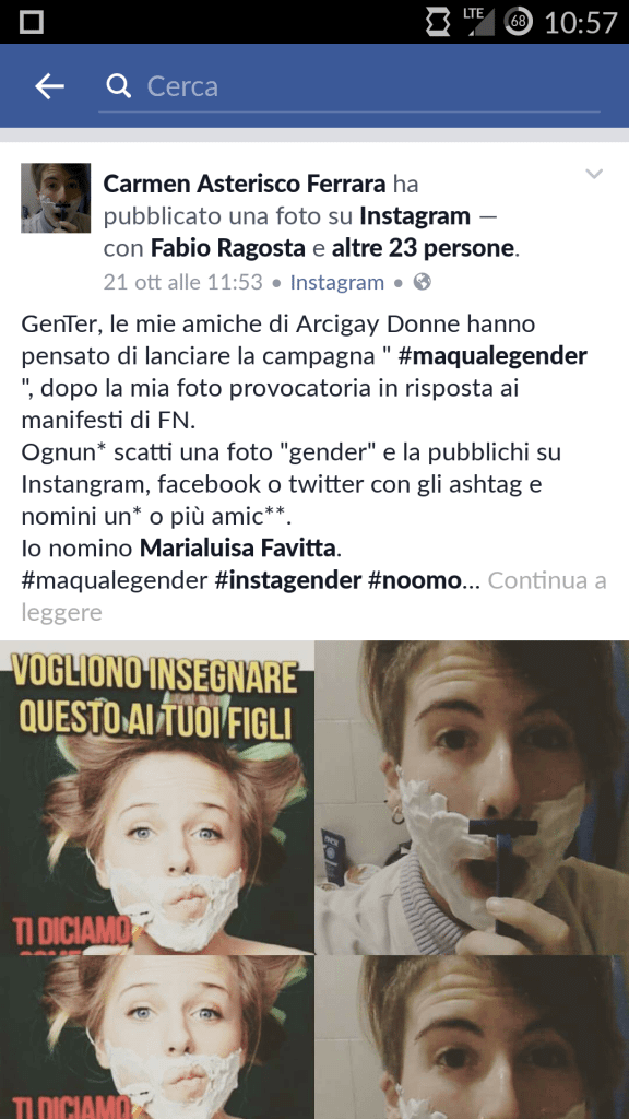 Contro le provocazioni di Forza Nuova parte #MaQualeGender, campagna per la liberazione dagli stereotipi