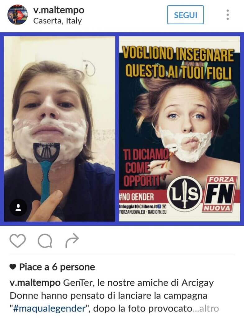 Contro le provocazioni di Forza Nuova parte #MaQualeGender, campagna per la liberazione dagli stereotipi