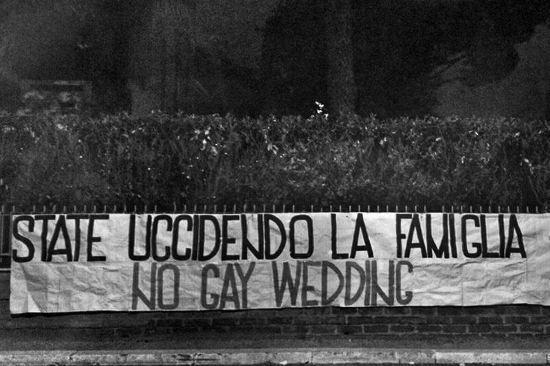 Blitz di Forza Nuova con fantocci impiccati contro il Gay Wedding: "State uccidendo la famiglia" - forza nuova gay wedding - Gay.it