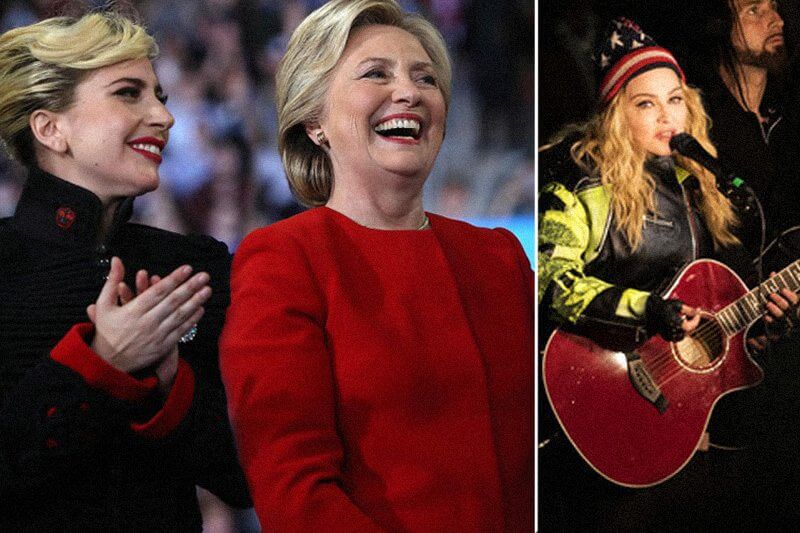 Lady Gaga e Madonna tengono un concerto a sorpresa in supporto di Hillary Clinton!
