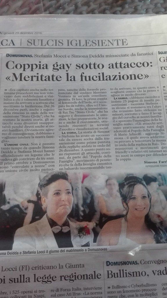 Insulti e minacce per Simona e Stefania di Stato Civile: "Meritate la fucilazione" - 15800152 697742483722904 584391286638121837 o - Gay.it