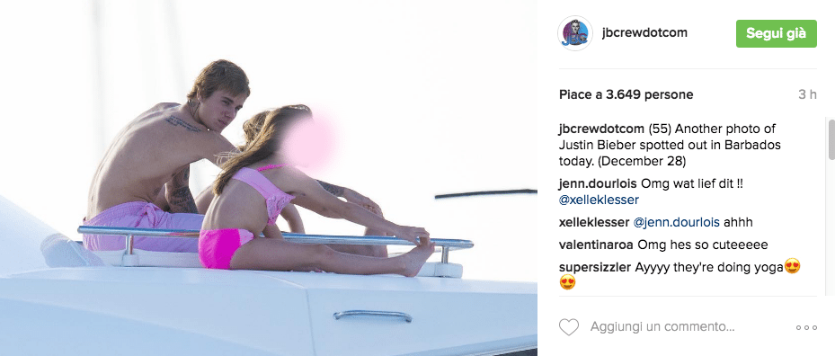 Justin Bieber con simbolo checked sui genitali e boxer rosa alle Barbados