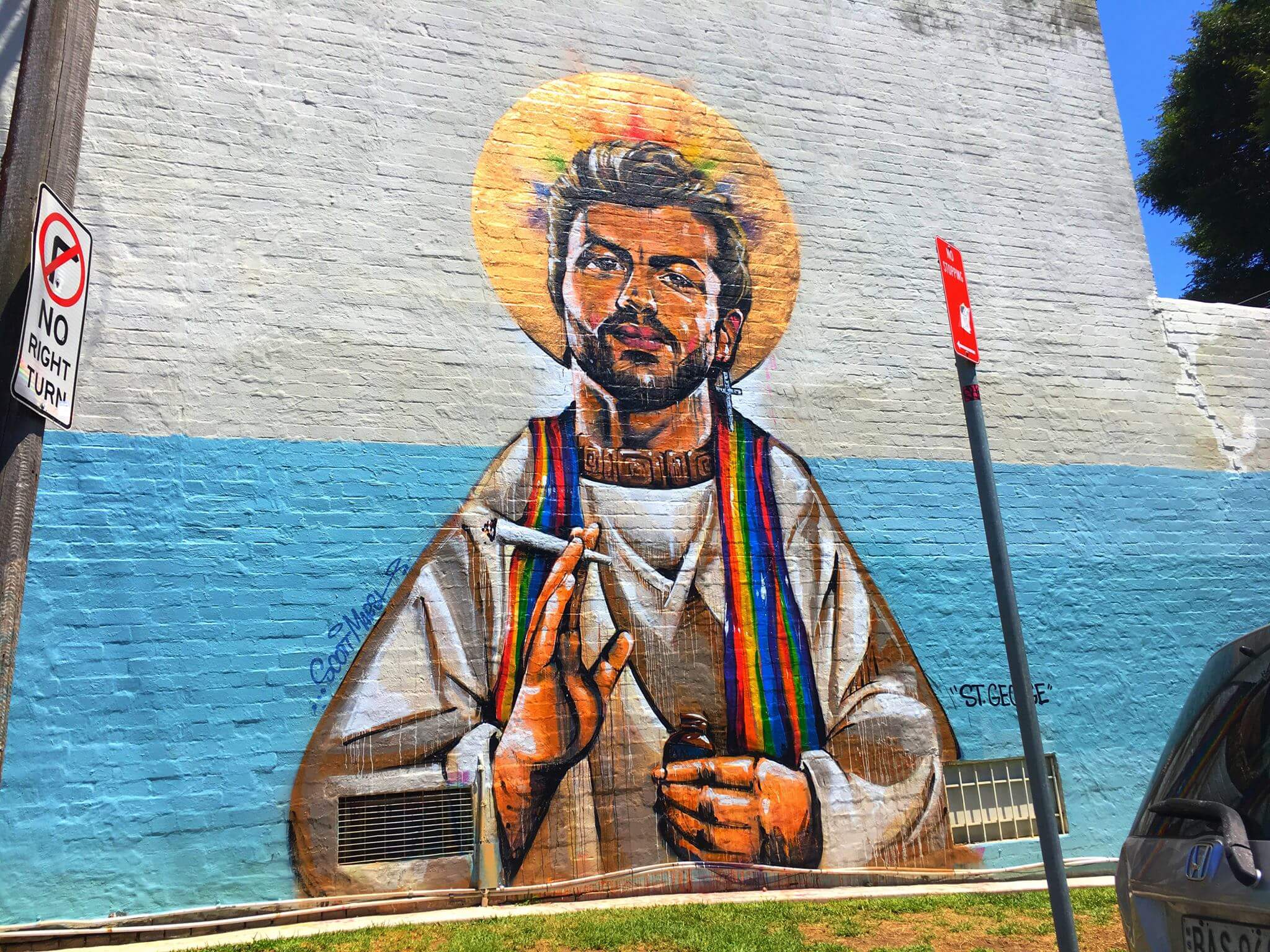 George Michael santo, con popper e canna: il ritratto street art creato a Sidney - 15994862 10154889014047603 781343291597498853 o - Gay.it