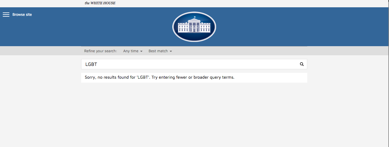 Donald Trump Presidente ha eliminato dal sito della Casa Bianca ogni riferimento ai diritti LGBT - Schermata 01 2457774 alle 22.32.15 - Gay.it