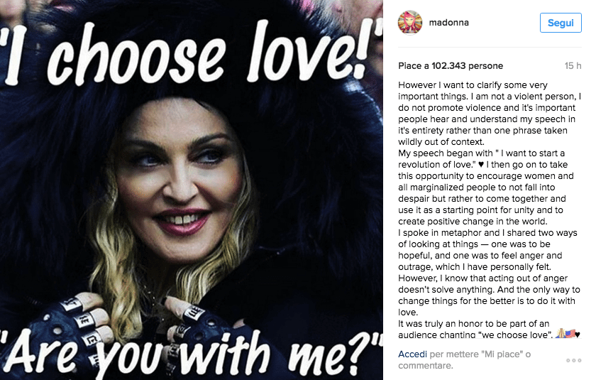 Madonna indagata dai servizi segreti per aver detto: "Ho pensato di far esplodere la Casa Bianca". Il chiarimento della popstar - Schermata 01 2457777 alle 11.07.22 - Gay.it