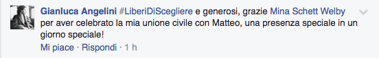 Mina Welby celebra a Fiumicino l'unione di Matteo e Gianluca - Schermata 2017 01 12 alle 10.08.47 - Gay.it