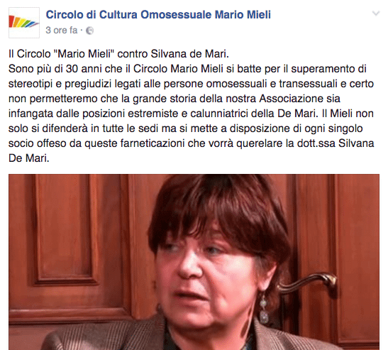 Il Circolo Mario Mieli denuncia la dottoressa omofoba Silvana De Mari - Schermata 2017 01 16 alle 15.41.20 - Gay.it