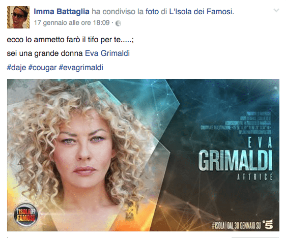 Eva Grimaldi ha parlato del suo rapporto speciale con Imma Battaglia - Schermata 2017 01 26 alle 10.34.21 - Gay.it