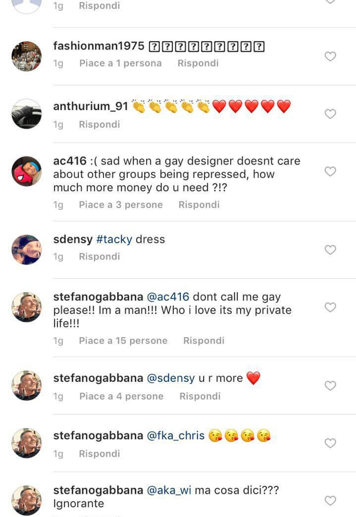 Stefano Gabbana sbotta su Instagram: "Non chiamatemi gay, sono un uomo!" - photo 2017 01 04 11 30 47 - Gay.it