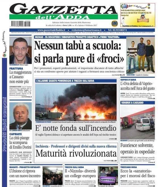 Sulla Gazzetta dell'Adda insulto omofobo in prima pagina - 16473118 945144998949977 5288022693304579738 n - Gay.it