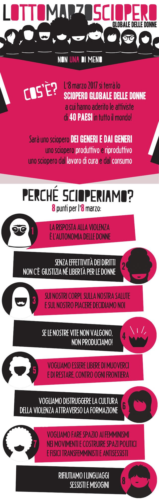 8 marzo, sciopero delle donne: le ragioni e come partecipare - lottomarzo infografica - Gay.it