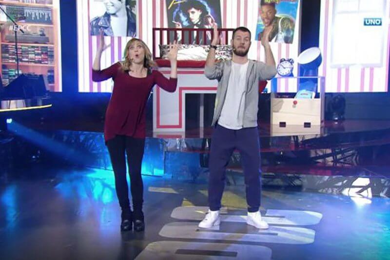 Lorella Cuccarini balla con Cattelan le Spice Girls, Kylie Minogue e La Notte Vola