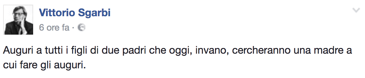 Festa della Mamma, Nina Moric e Vittorio Sgarbi la tramutano in una Festa dell'Omofobia - Schermata 2017 05 14 alle 17.44.51 - Gay.it